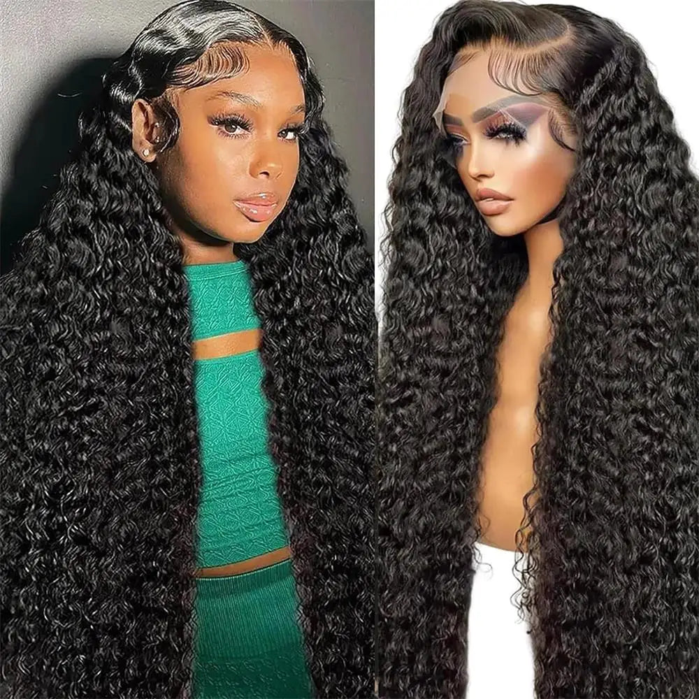 13x4 Lace Frontal Human Hair Wig Deep Water Wave Lace Frontal Wig 200 Density 13x6 HD Lace Deep Water Wave Curly Lace Frontal Wi