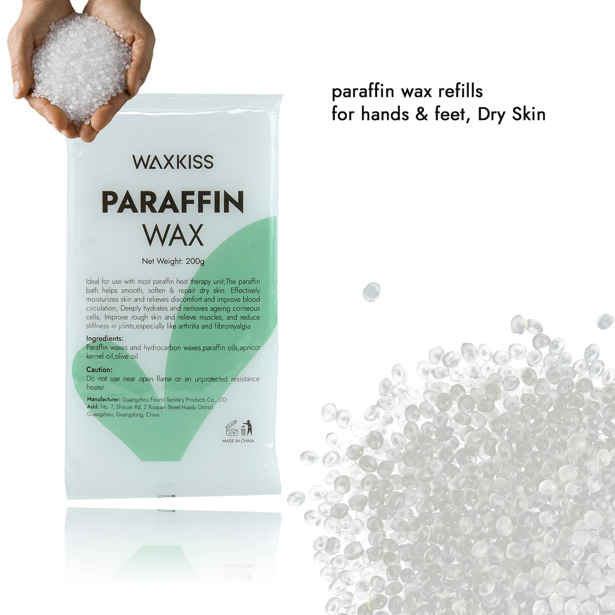 WAXKISS 1200g Paraffin Wax Refill for Paraffin Wax Bath Machine Moisturizing and Skin Softening Hand and Foot Care Wax New Formula for Long-Lasting Warmth Gentle Paraffin Wax Treatment for Smooth and Soft Skin Ideal for Home