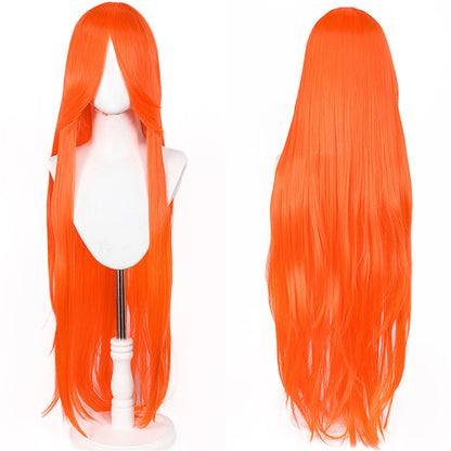 100CM Long Straight Wig With Bangs Synthetic Cosplay Wig For Women Pink Purple Cosplay Wigs for Party For Halloween