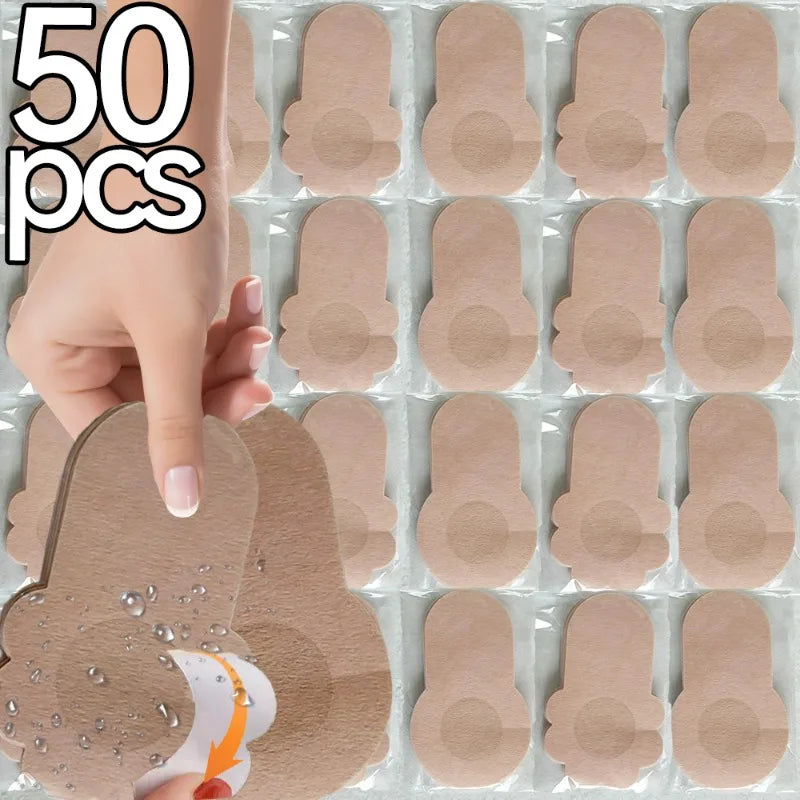 2/50Pcs Self-adhesive Nipple Cover Chest Patch Non-woven Invisible Bra Disposable Sticky Lift Breast Petals Round Flower Pads