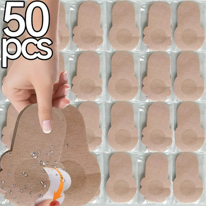 2/50Pcs Self-adhesive Nipple Cover Chest Patch Non-woven Invisible Bra Disposable Sticky Lift Breast Petals Round Flower Pads