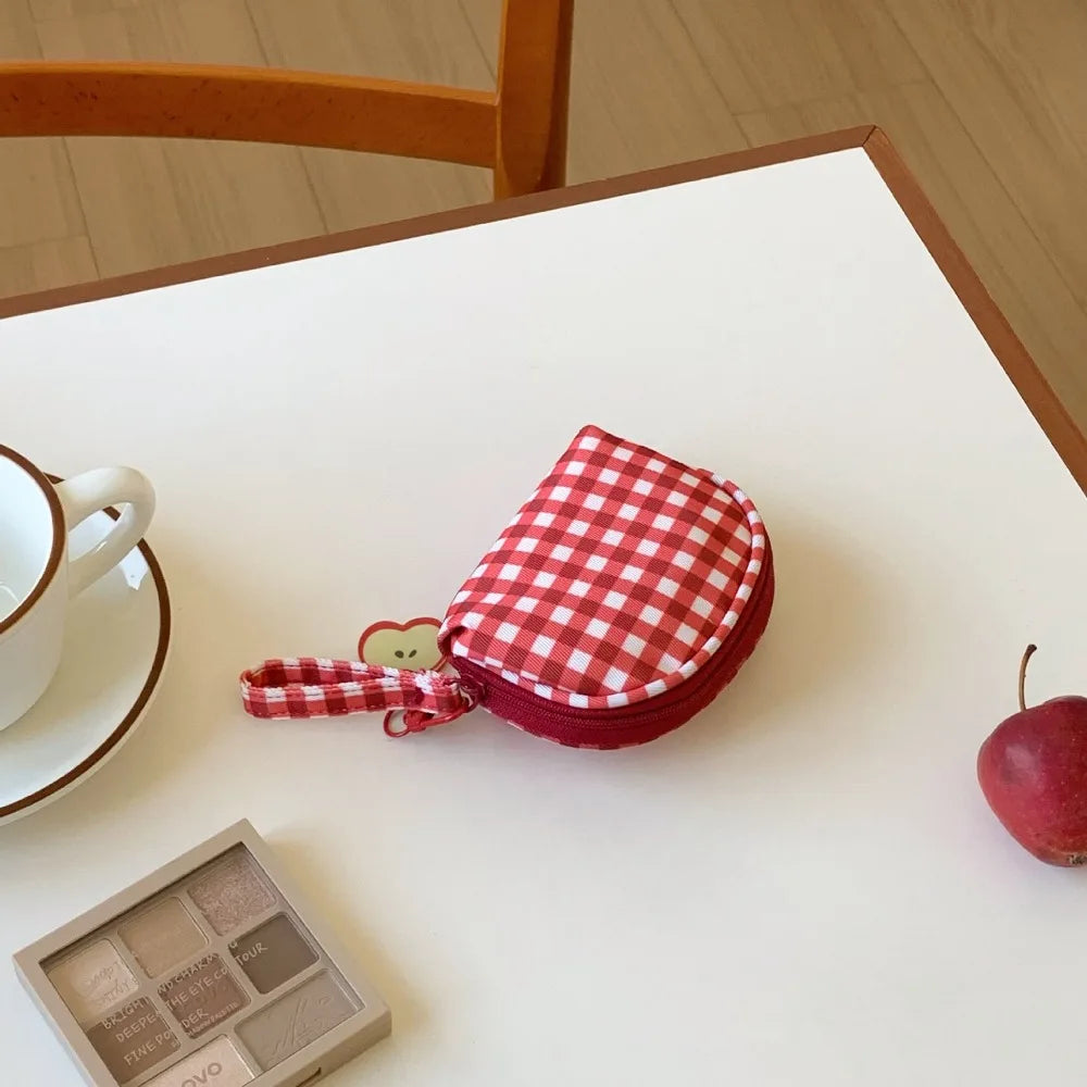High Quality Red Grid Makeup Bag Multi-size Portable Toiletry Bag Cosmetic Pouch Women Cosmetic Bags & Cases