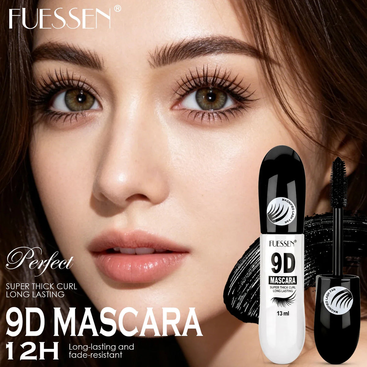 9D Waterproof Mascara Easy to Remove Non-Smudging Slender Curl Thick Enhancing Eyelash Makeup Beauty Product