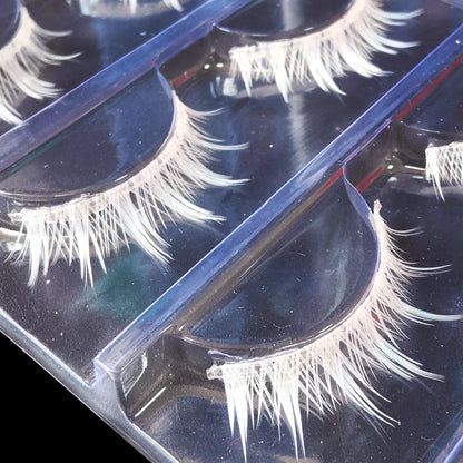 3 Pairs Makeup Cosplay White Eye Lashes Set Soft Natural Halloween Comic White Color Eyelashes Extension Reusable