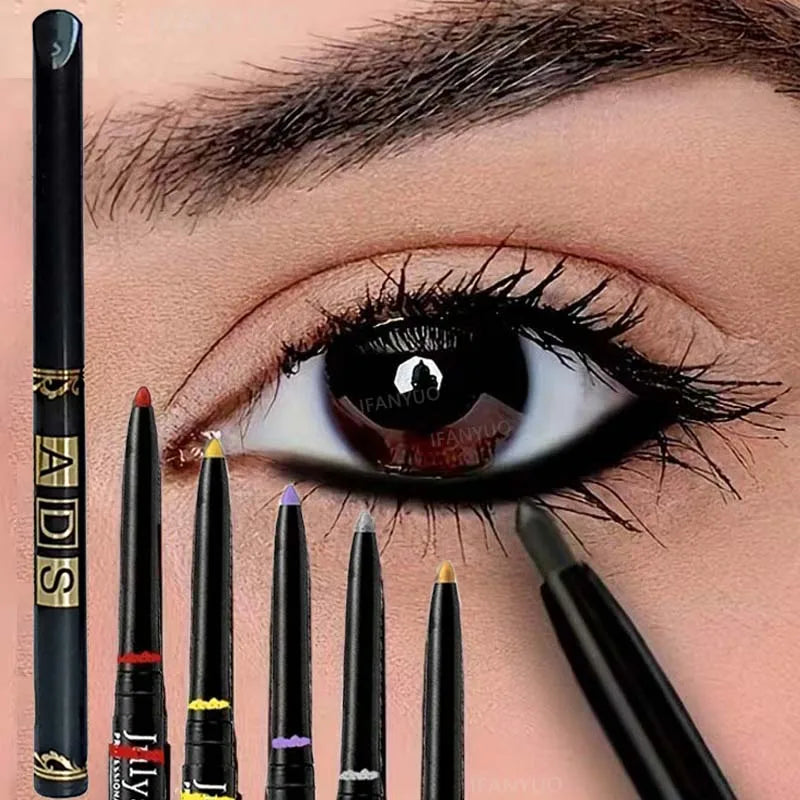 1/3Pcs Waterproof and Sweat-Proof Black Matte Eyeliner Pencil Long-Lasting Smudge-Proof Eye liner Suitable for Heavy Eyes Makeup