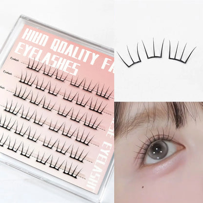 Korean Women's Group Wispy False Eyelashes Cute Cat Paw Eyelash Extension Natural Make Up Large Capacity Idol Manga Lash Cluster