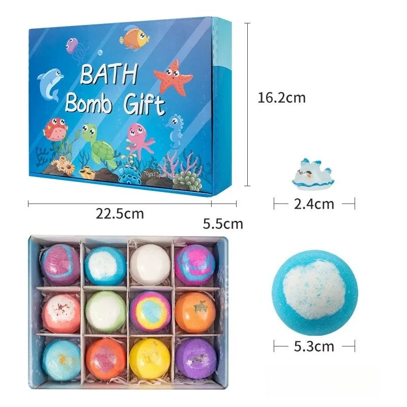 Kids Bath Bombs Toy Surprise Hidden Glow in Dark Toys Natural Organic Bath Fizz Balls Gift Set for Children Holiday Gift Set