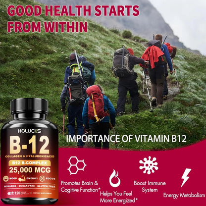 Advanced Vitamin B12 Supplement, with MSM, Marine Collagen, for Brain Vitality, Beautify Skin, Nervous System & Bone Health