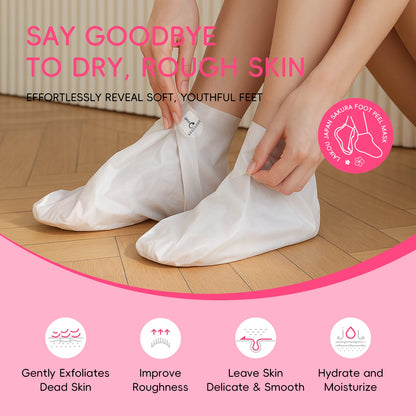 LAIKOU Japan Sakura Moisturizing Foot Peel Mask for Women Foot Care Sheet Mask for Smoother Softer Feet 40g