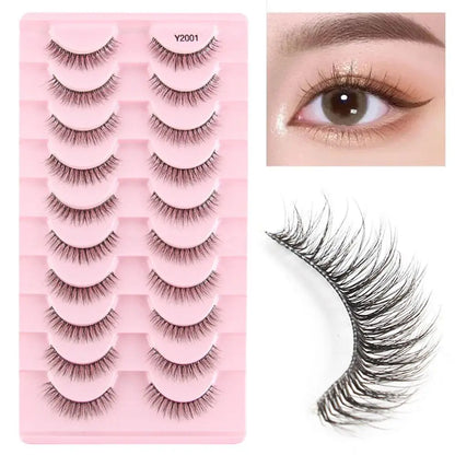 10 Pairs Natural False Eyelashes 3D Eyelash Lift Cosmetics Soft Wispy Fluffy False Eyelashes Extension Eyelash Make Up Tools