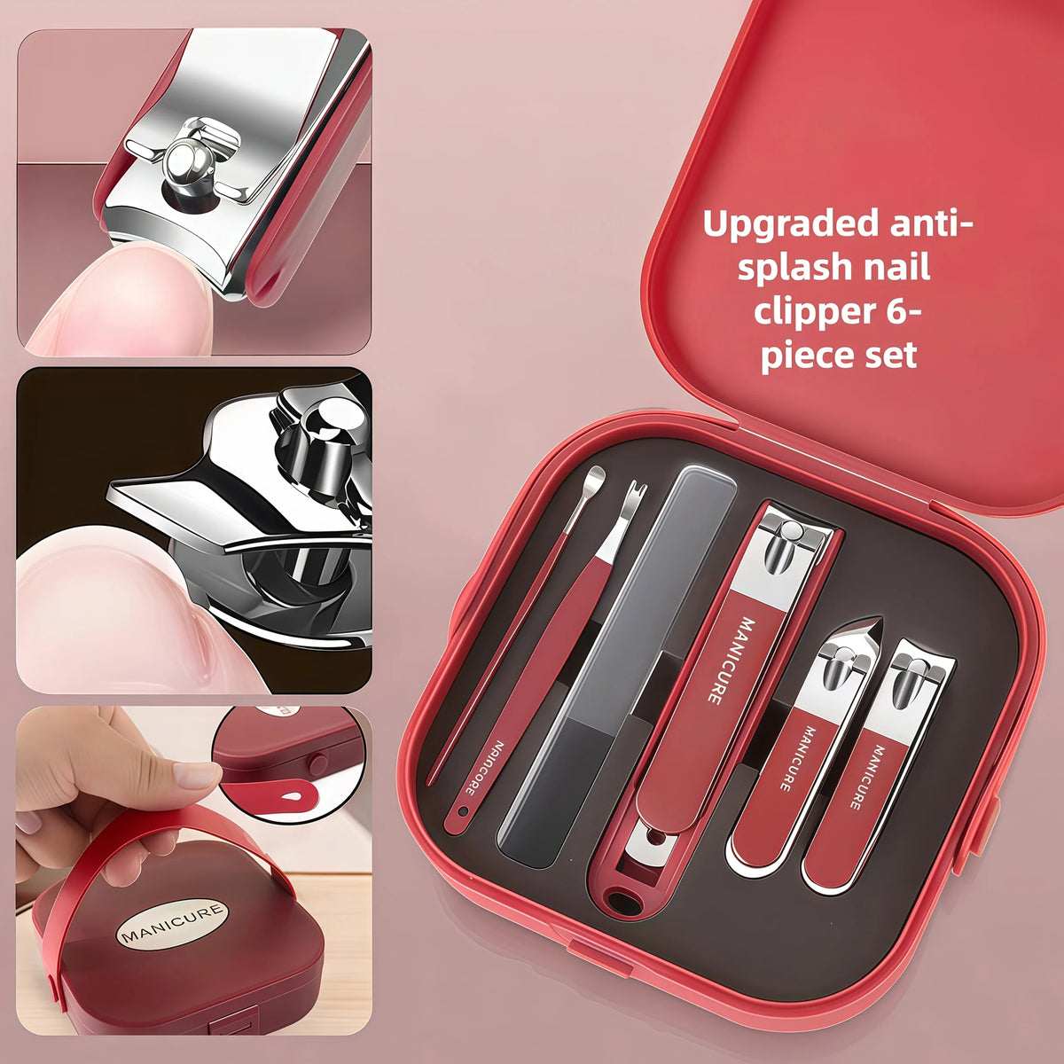 6pcs/8pcs Stainless Steel Professional Nail Care Kit | Includes Nail Clippers and Manicure Tools Portable Storage Box Ideal Gits