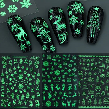 9PCS Nail Stamping Plates Christmas French Xmas Steel Printing Stencil Snowflakes Nail Stamp Templates Nail Art Manicure Tools