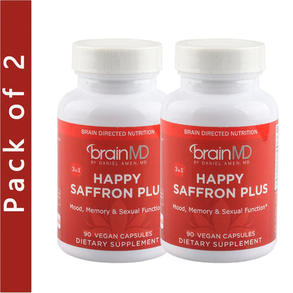 Saffron Supplements for Mood & Focus & Stress - with Saffron Flower Extract, Curcumin & Zinc - Vegan, Gluten Free | 90 Capsules