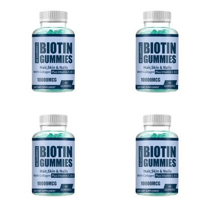 Biotin Gummies Supports Healthy Hair Radiant Skin Strong Nails with Collagen and Vitamin C Vegan Non-GMO Keratin 60 Gummies