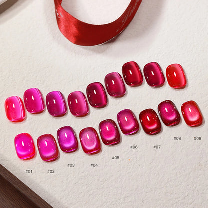 MIANEL 2026 Summer Trend Nude Pink Cat Eye Gel Nail Polish Soft Brightening Transparent Peach Pink with Glass Bead