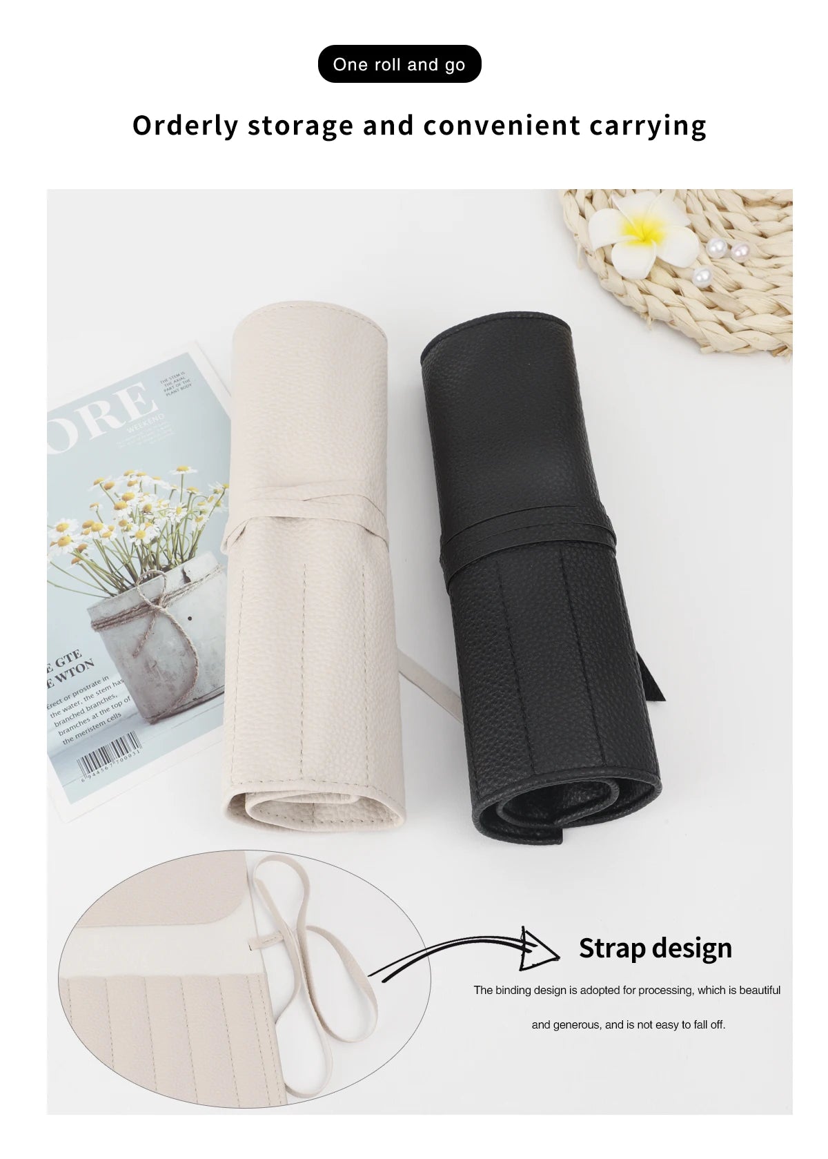 Roll Up Makeup Brush Holder, Makeup Brush Organizer, Travel Makeup Brushes Bag Cosmetic Bags Pouch For Women Eyebrow Brushes