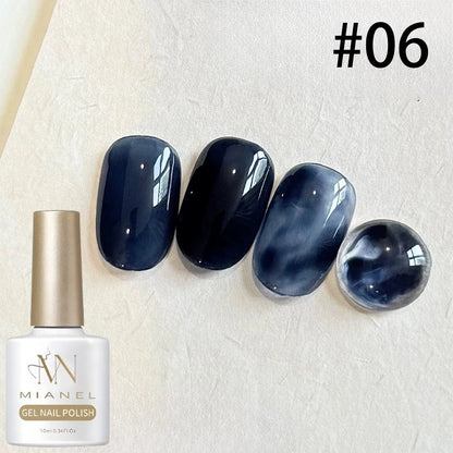 10ML 1-9pcs Hot Selling Water Blurred Clear Brown Nails Jelly Nail Polish Whitening Leopard Nails Black Green Nails