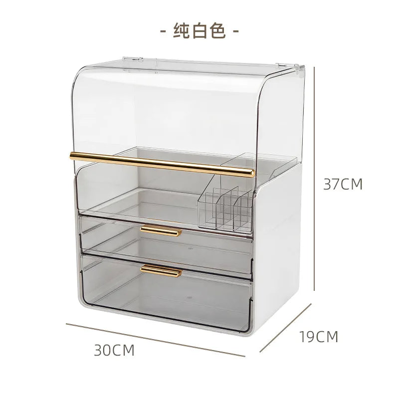 Cosmetics storage box dustproof large capacity household dressing table skincare product storage cabinet desktop cosmetics stora