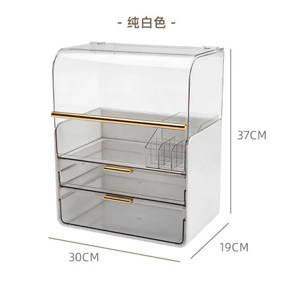 Cosmetics storage box dustproof large capacity household dressing table skincare product storage cabinet desktop cosmetics stora