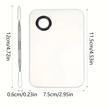 Stainless Steel Pro Makeup Mixing Palette - Seamless Blender for Foundation, Shadow & Cream - Hygienic Spatula, Durable & Easy
