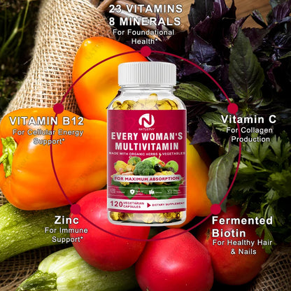 Multivitamin For Women Capsules Support Hormone Balance, Skin, Heart, Brain, Bone, Immune Health