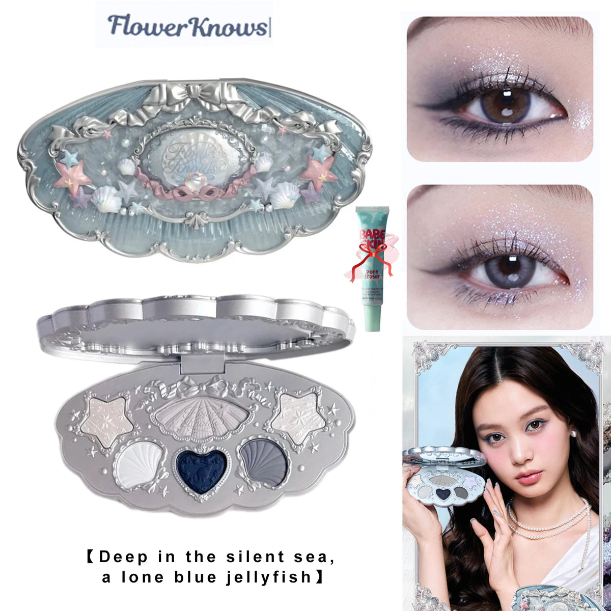 Flower Knows Chocolate Wonder-Shop 8-Color Eyeshadow Palette Matte Shimmer Waterproof Highly Pigmented Long Lasting Makeup