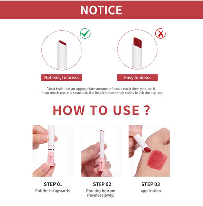 4 Pcs Cigarette Lipstick Set Matte Lip Gloss Long Lasting Waterproof Nude Lip Tint Lip Stick Tube Cosmetics Christmas Gift
