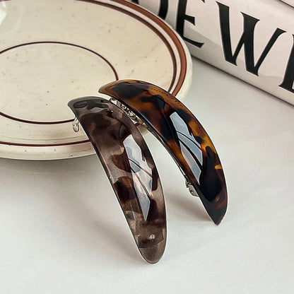 Retro Tortoiseshell Leopard Print Hair Clip Curved Temperament Full Hair Clip at Back of Head Vacation Daily Hair Accessory