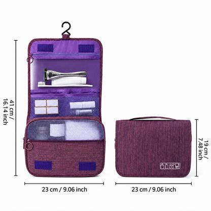 Portable Toiletry Washbag with Hanging Hook Waterproof Women Bathroom Cosmetic Storage Bag Large Capacity Travel Men Makeup Case