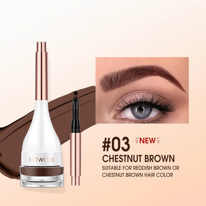 O.TWO.O Eyebrow Pomade Brow Natural Waterproof Creamy Texture Highly Tint Eyebrow Gel Double Use For Eyeliner Beauty Makeup