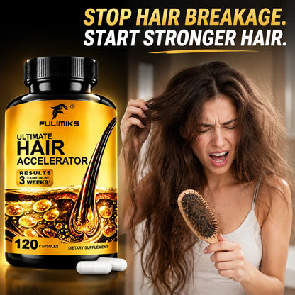 Hair Accelerator Supplement, Support Thicker & Fuller Hair, for Skin & Nails Health, Hair Growth, with Biotin & Marine Collagen