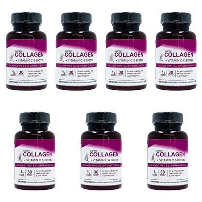 Collagen Capsules for Skin Hydration, Strong Hair & Nails Joint Support, Type 1 &3 Collagen with Vitamin C & Biotin, 60 Capsules