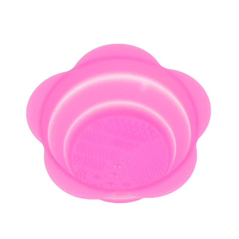 Silicone Makeup Brush Cleaner Folding Powder Puff Cleaning Bowl Eyeshadow Brushes Washing Soft Mat Beauty Tools Scrubber Box