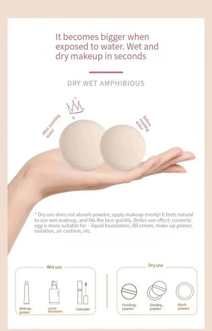 Dry Wet Usable Makeup Cosmetic Puff Sponge Cushion Puff for Foundation Powder Soft and Cute