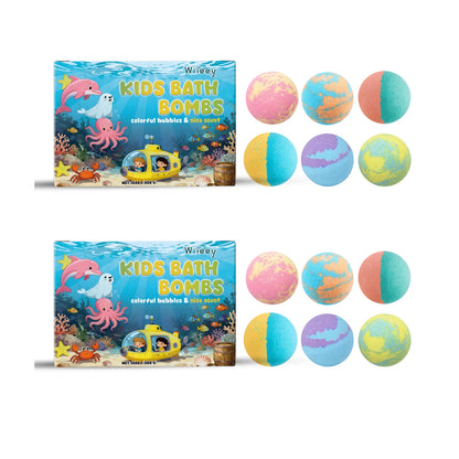 Wiieey Bath Balls for Kids Gentle Skin Cleansing Deep Hydration Calming Scent Infusion Rich Bubble Soothing Bath Bombs 180g