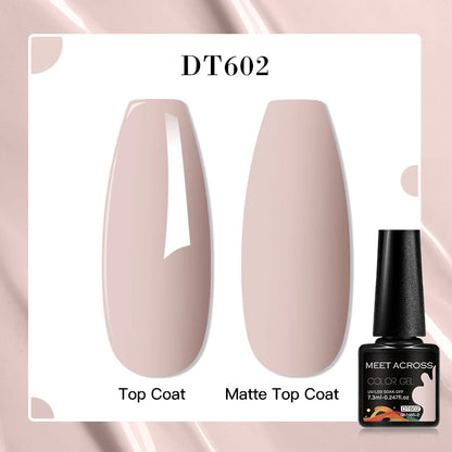 MEET ACROSS 8 Colors Mirror Gel Nail Polish Long-lasting Quick-drying Metallic Gold Silver Red Semi Permanent Varnish Nail Art