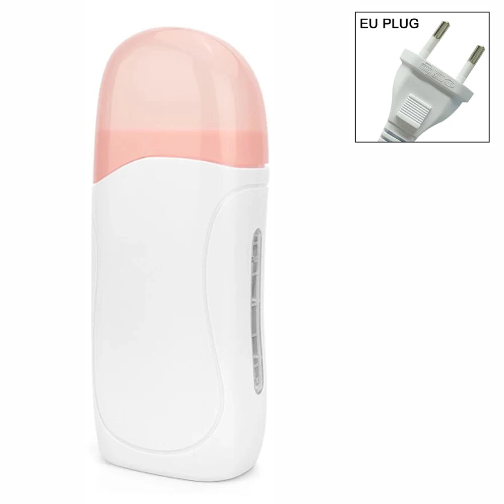 Women Home Hair Removal Kit Roll on Wax Warmer Honey Roller Wax Cartridge 100Pcs Depilatory Wax Strips Body Leg Arm Waxing Set