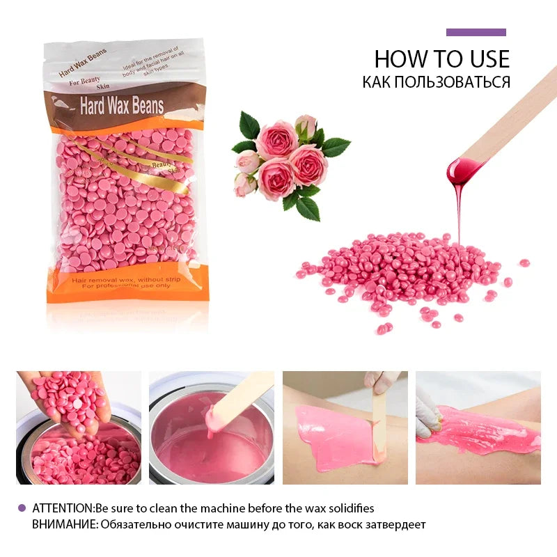 Multi Color Hard Wax Beans Painless Depilatory Wax No Strip Hair Removal Beads for Women Home Body Bikini Facial Wax Treatment