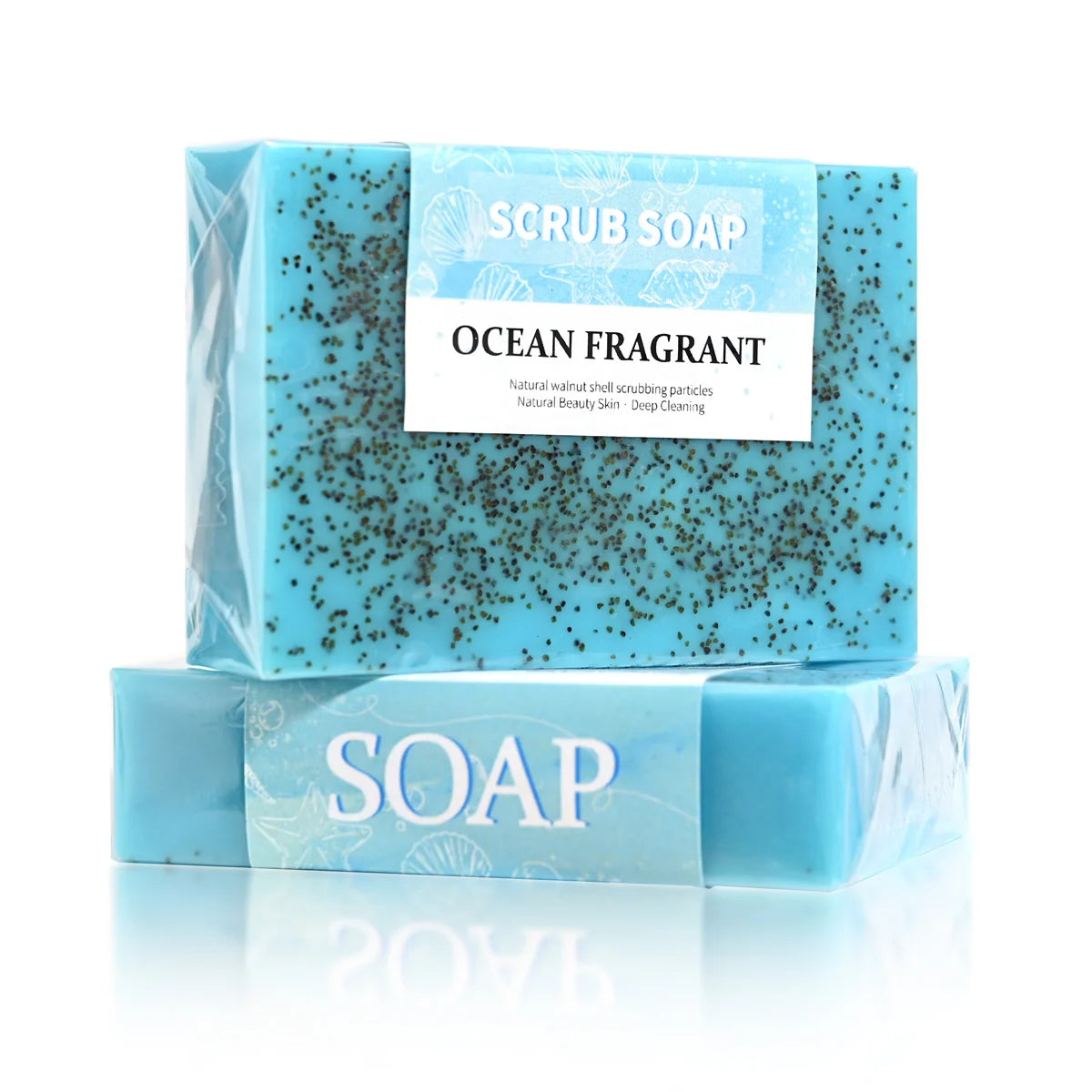 M+100G Sea Salt Acne Removing And Cleaning Walnut Shell Particles Handmade Soap Moisturizing And Whitening Glycerin Soap