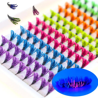 120-Piece Fluorescent/COLORFUL Shiny Dust Eyelashes Lightweight for Halloween Christmas Masquerade Parties Festive Shows