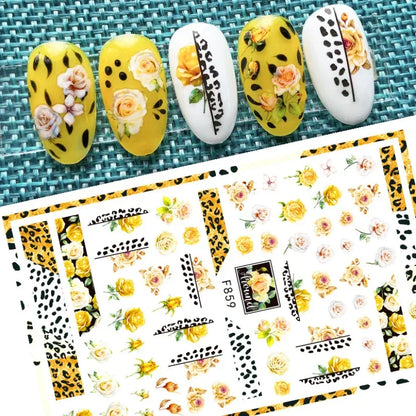 1pcs Sakura Flower 3D Nail Stickers White Cherry Blossom Nail Art Decals Spring Summer Adhesive Slider Decor Wedding Manicure