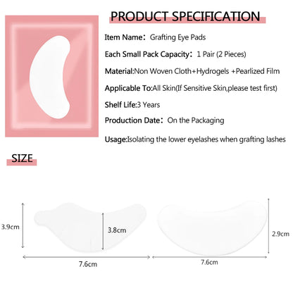 50 Pairs Eyelash Extension Patch Hydrogel Patches Gel Pad Makeup Lash Lift Tools Under Eye Patch Pads for Eyelash Extension