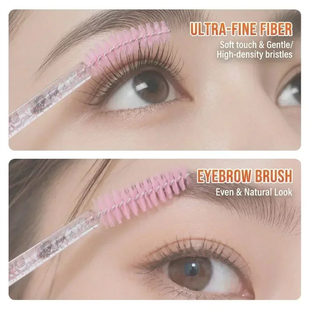 10pcs Christmas Mascara Eyelash Brush in Tube with Santa Claus Cap, Dust-Proof Reusable Mascara Wand Lash Applicator Makeup Tool