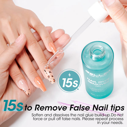 GELLEN 80ML Gel Nail Glue Remover Pro Press on Nails Fake Tips Non Acetone Gentle Odorless Removal False Acrylic Manicure DIY