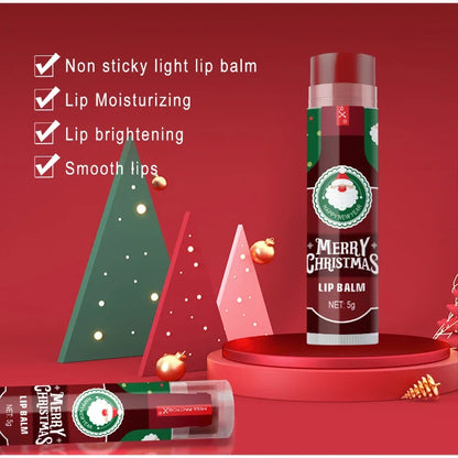 Christmas Lip Balm Set,Festival Gift Box 8-Piece Lipstick Kit, Lip Winter Anti Cracking Moisturizing Brightening Care,Non Sticky