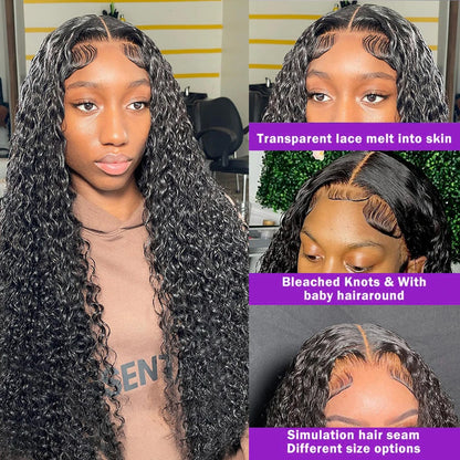 Curly ≥98% Human Hair Lace Front Wigs 13x4 13x6 Deep Wave Hd Transparent Lace Frontal Wig 200% Real Density 360 4x4 5x5 Lace Wig