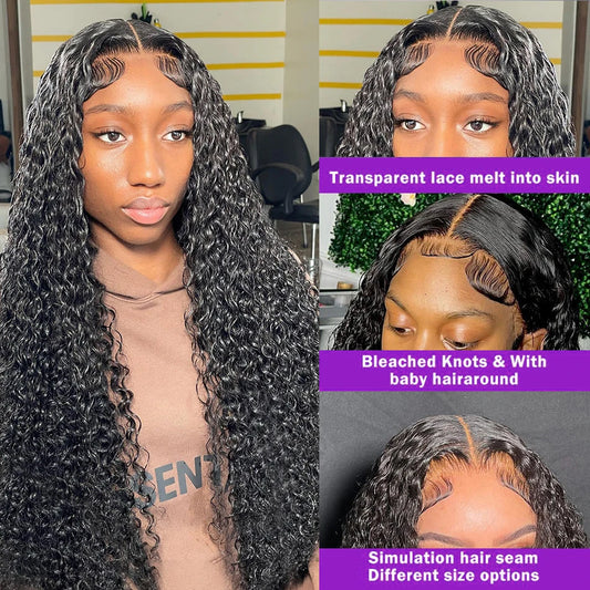 Curly ≥98% Human Hair Lace Front Wigs 13x4 13x6 Deep Wave Hd Transparent Lace Frontal Wig 200% Real Density 360 4x4 5x5 Lace Wig