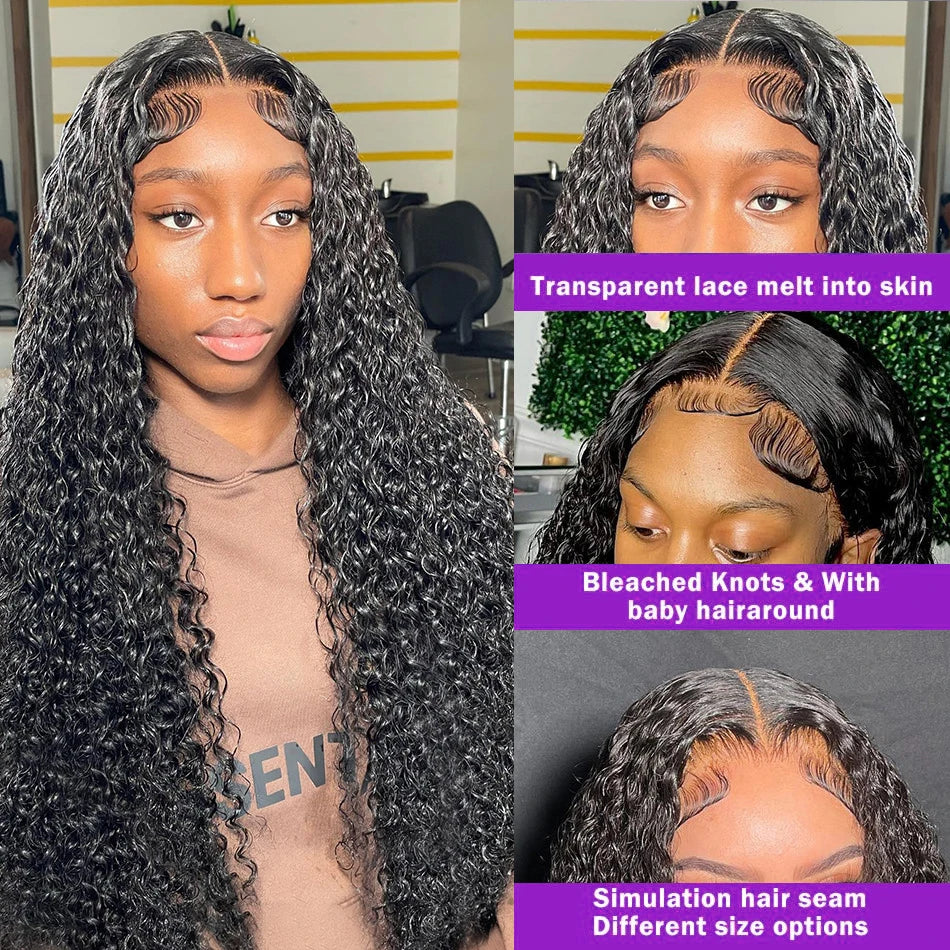 Curly ≥98% Human Hair Lace Front Wigs 13x4 13x6 Deep Wave Hd Transparent Lace Frontal Wig 200% Real Density 360 4x4 5x5 Lace Wig