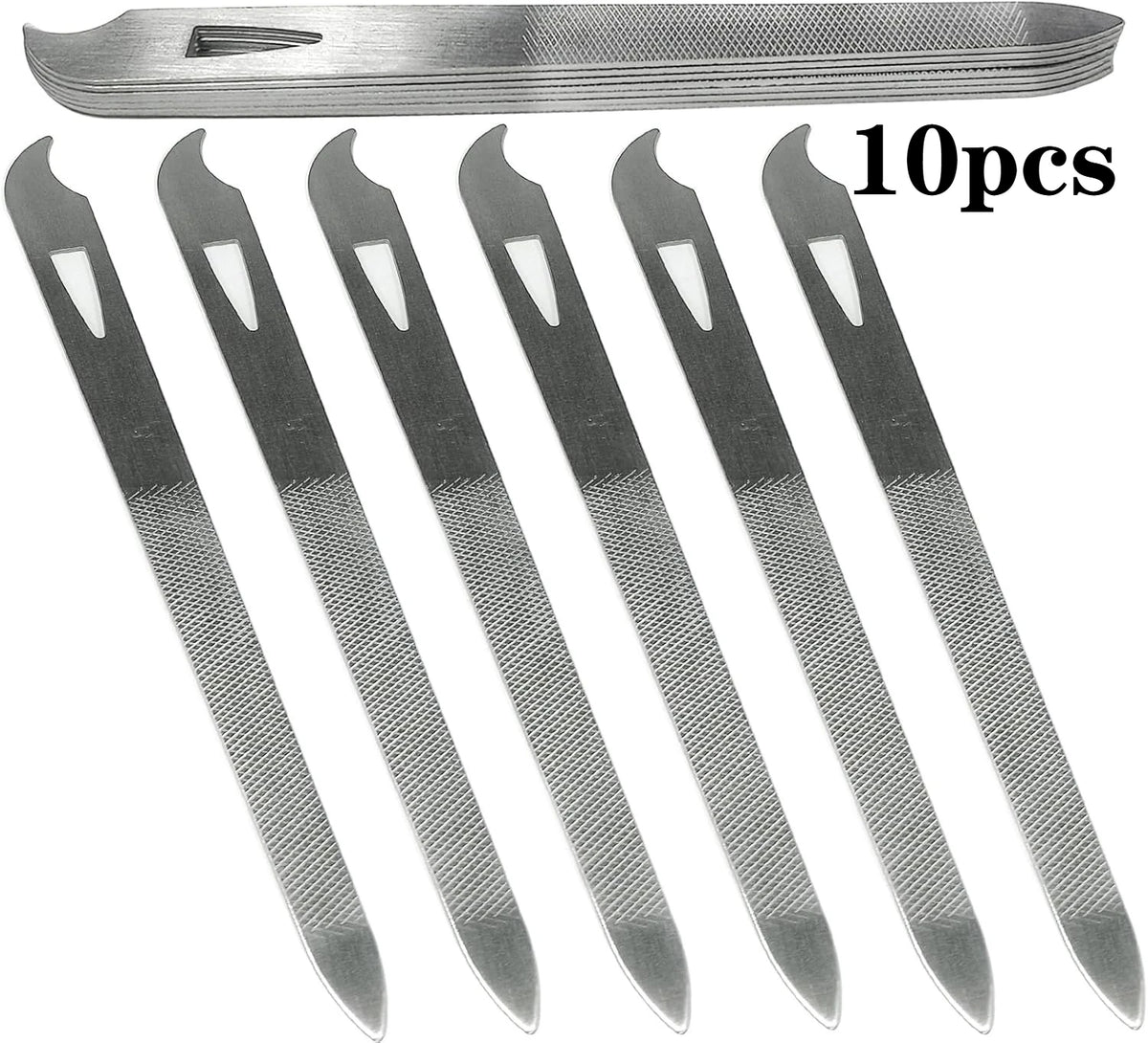 10/20Pcs Metal Nail File,Stainless Steel Nail File with Curved Sharp Pointed Tip Double Sided Manicure Pedicure Toenails Tools