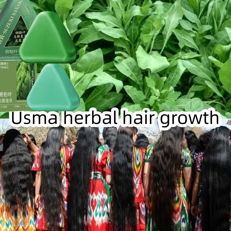 Natural Herbal Shampoo Soap Usman Grass Handmade Soap Hair Oil Control Refreshing Fluffy Sooth Nourish Hair Care For Men Women
